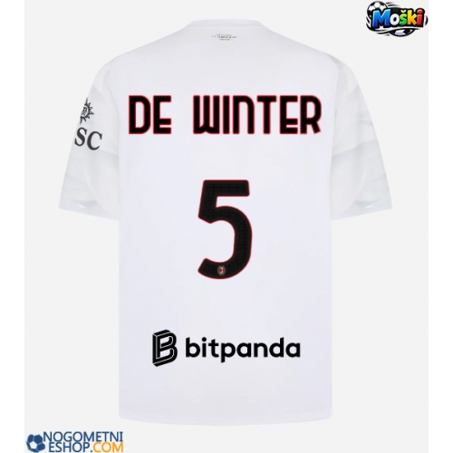Moški Nogometni dresi AC Milan Koni De Winter #5 Gostujoči 2026-27 Kratek Rokav